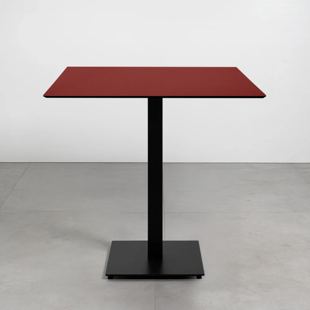 Tavolo con top in HPL 70x70 Vin Rouge