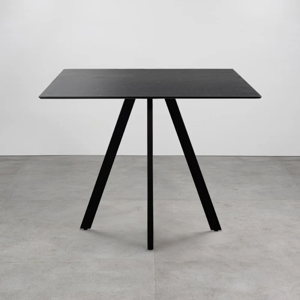 Tavolo con top in HPL 80x80 Ardesia