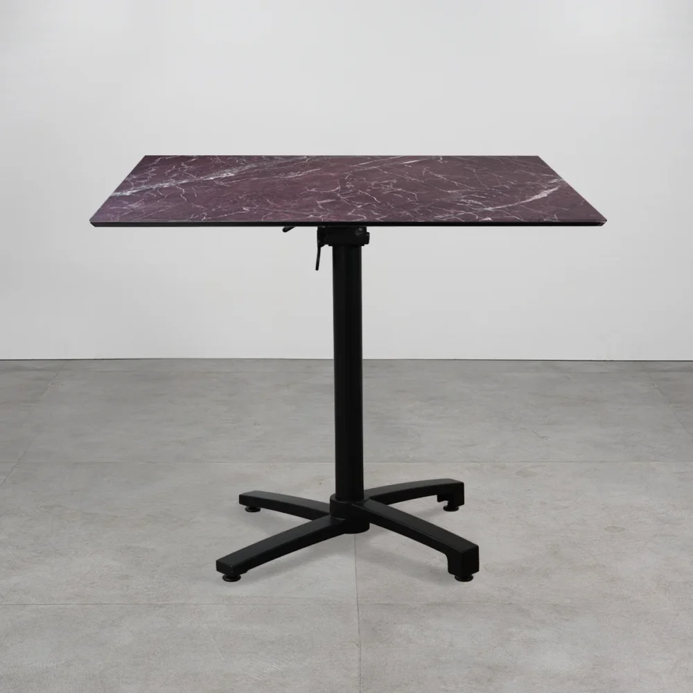 Tavolo con top in HPL 80x80 Blood Stone