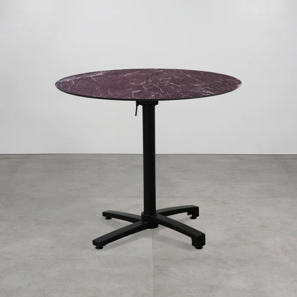 Tavolo con top in HPL ⌀80 Blood Stone