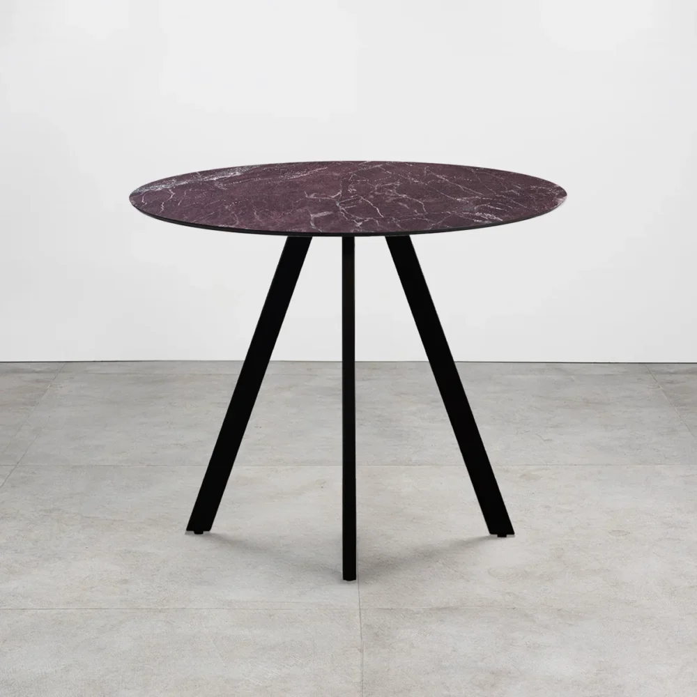 Tavolo con top in HPL ⌀80 Blood Stone