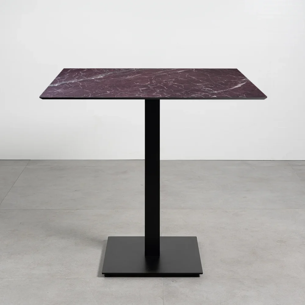 Tavolo con top in HPL 70x70 Blood Stone