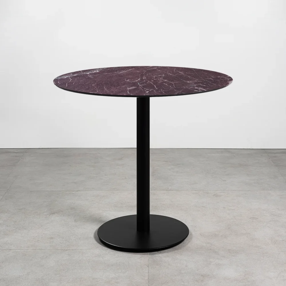 Tavolo con top in HPL ⌀80 Blood Stone