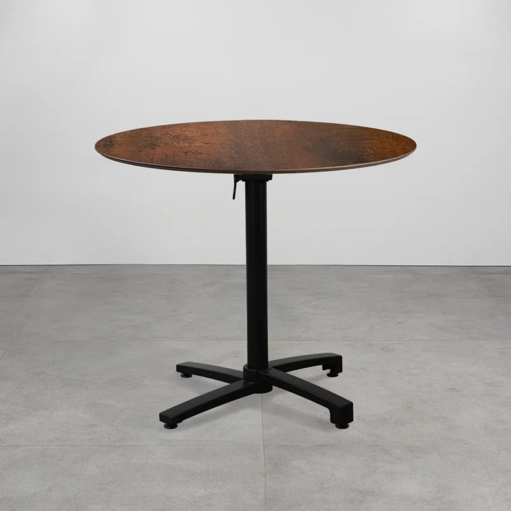 Tavolo con top in HPL ⌀80 Corten