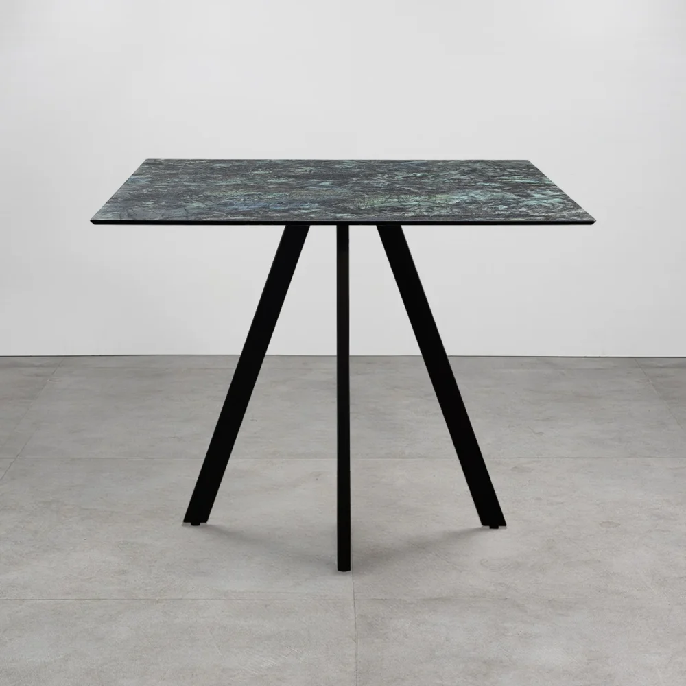 Tavolo con top in HPL 80x80 Forest Green