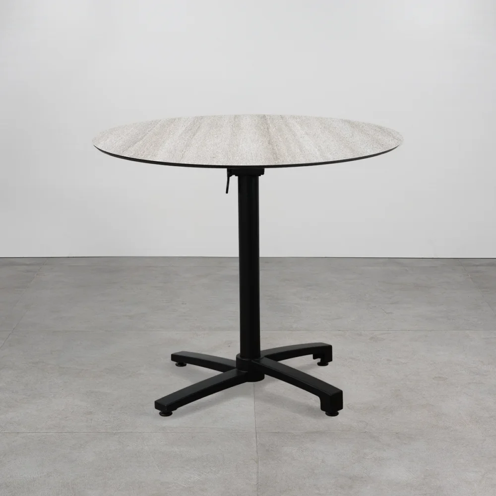 Tavolo con top in HPL ⌀80 Travertino